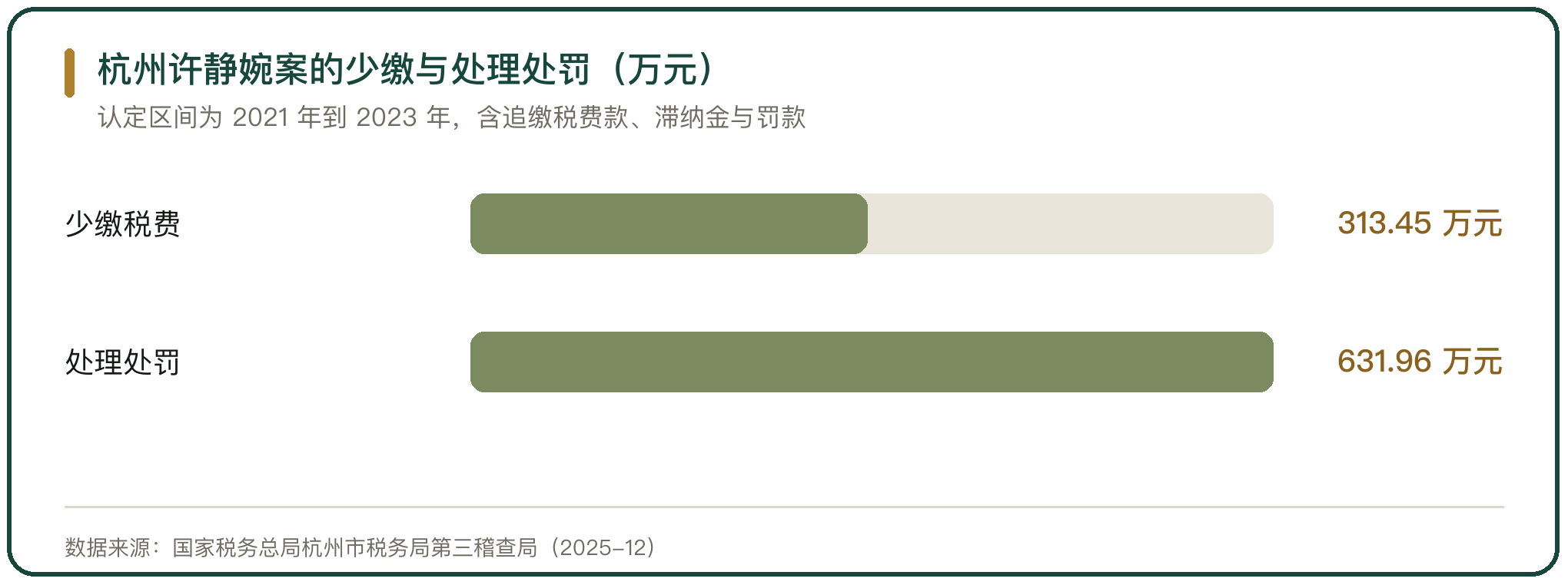 杭州许静婉案的少缴与处理处罚（万元）