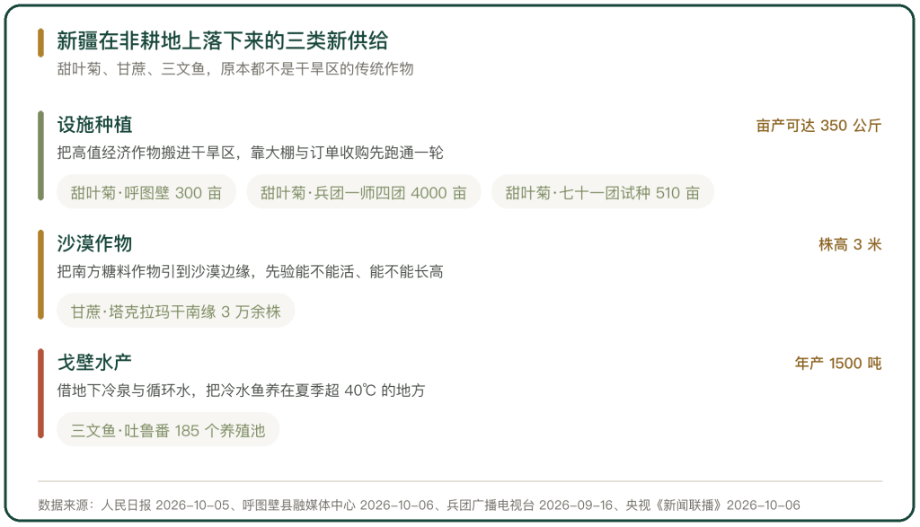 图 1 新疆在非耕地上落下来的三类新供给