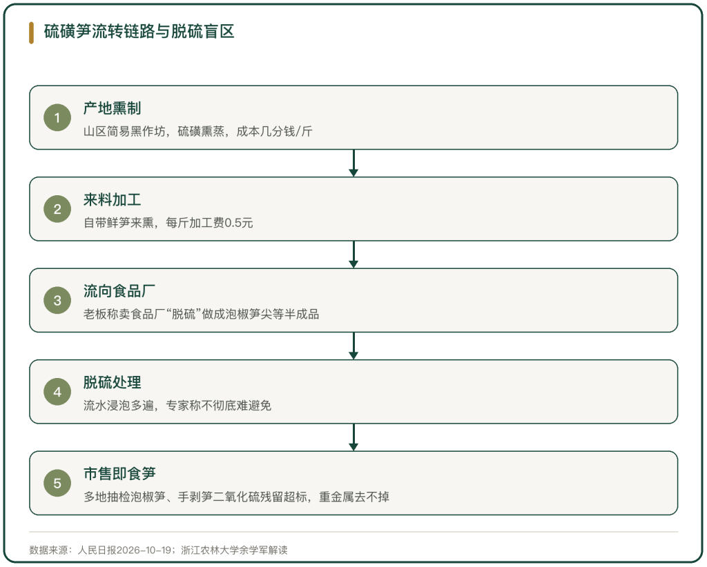 图 2 硫磺笋流转链路与脱硫盲区