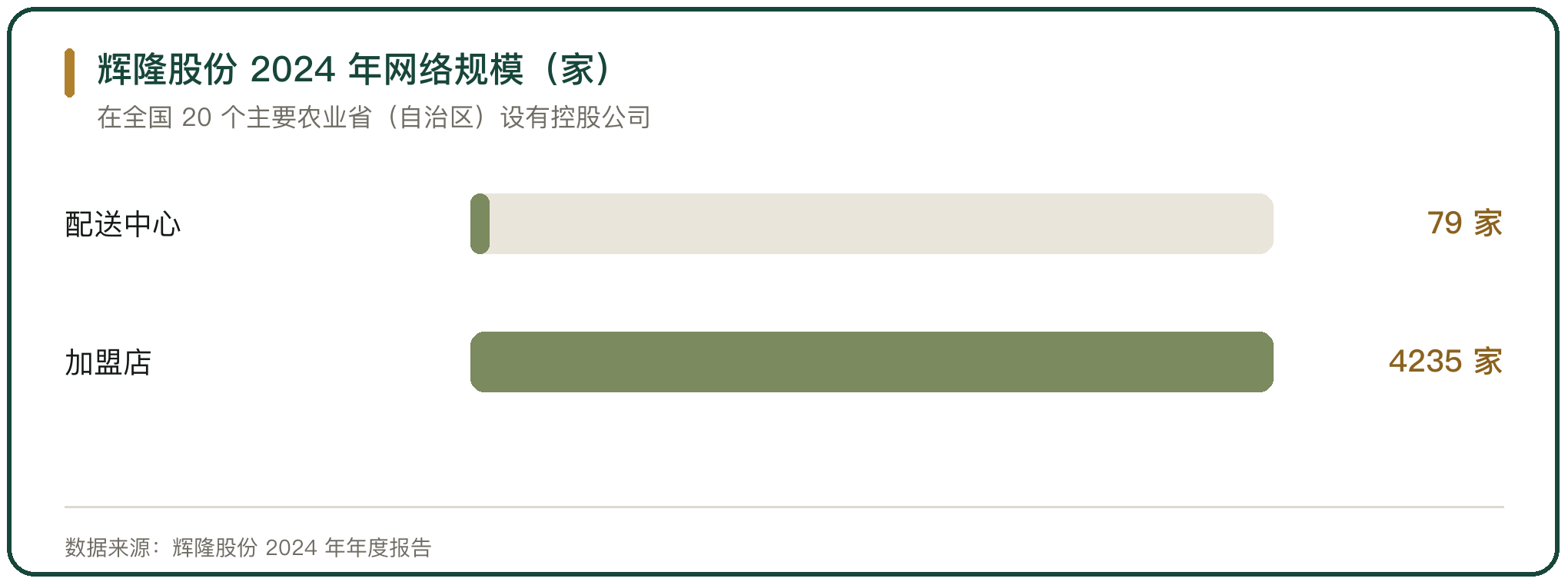辉隆股份 2024 年网络规模（家）