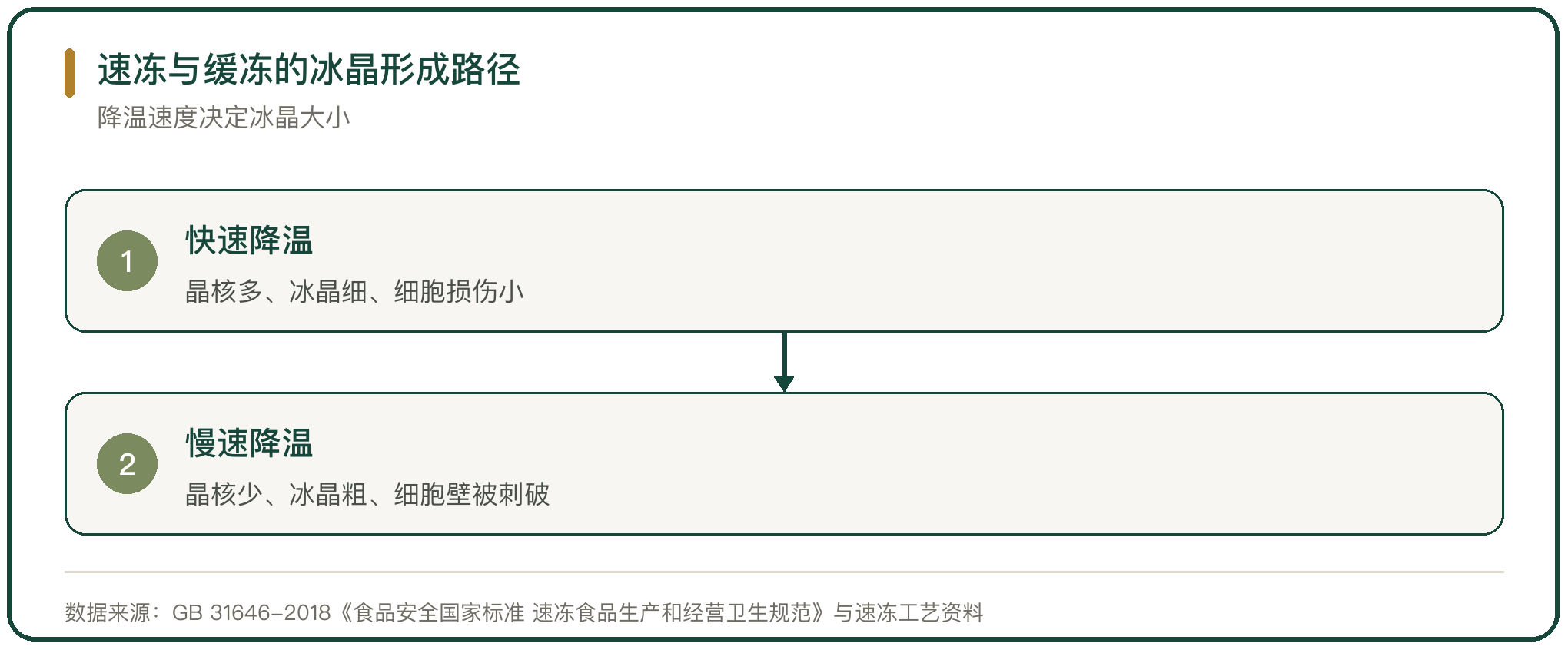 速冻与缓冻的冰晶形成路径