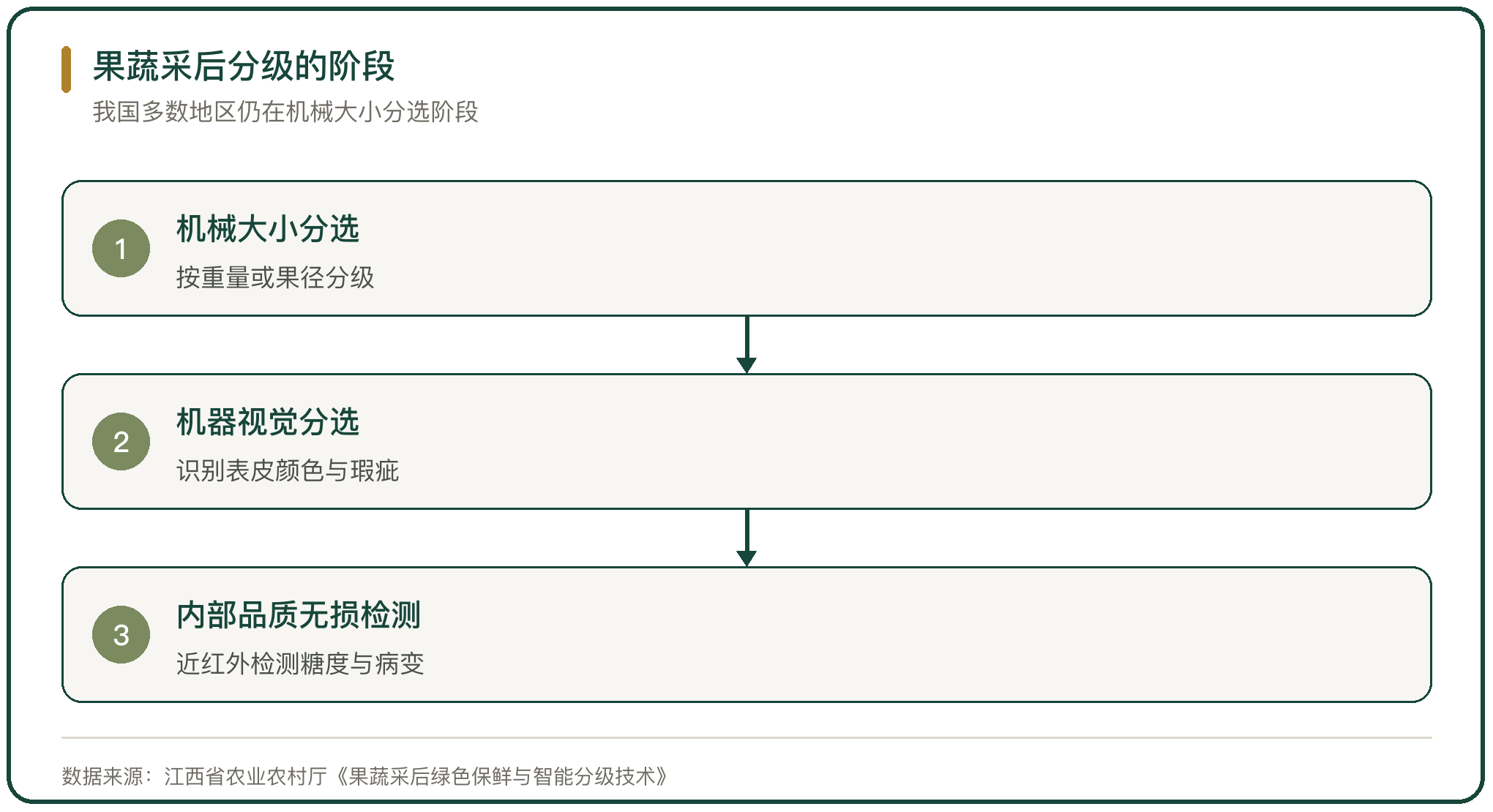 果蔬采后分级的阶段