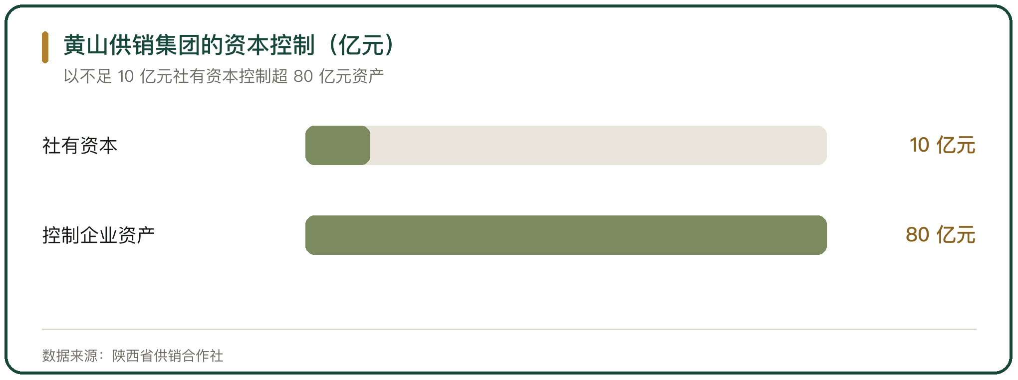黄山供销集团的资本控制（亿元）