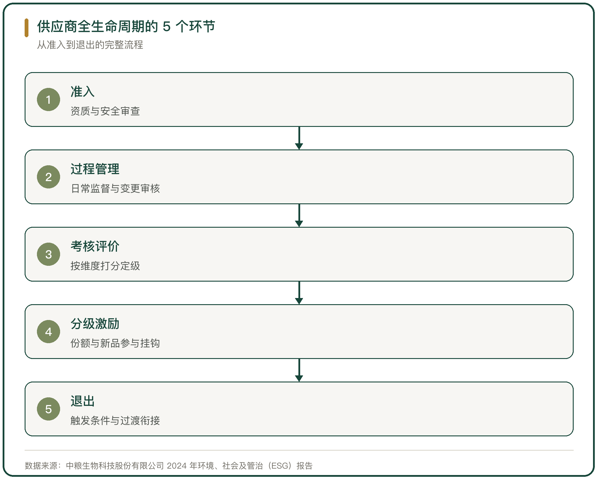 供应商全生命周期的 5 个环节